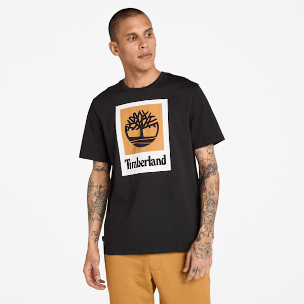 Timberland Square Stack Logo Short-Sleeve T-Shirt Black