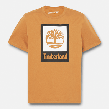 Timberland Square Stack Logo Short-Sleeve T-Shirt Wheat