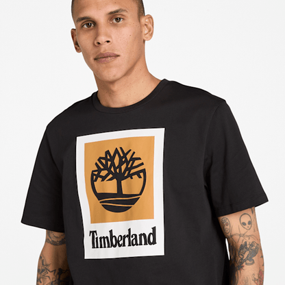 Timberland Square Stack Logo Short-Sleeve T-Shirt Black