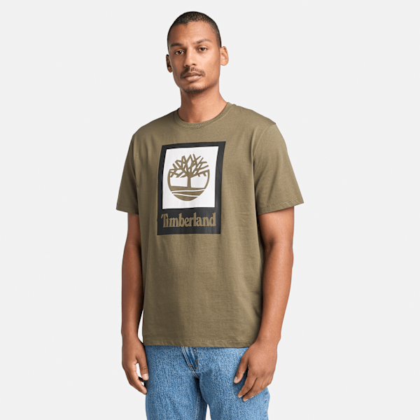 Timberland Square Stack Logo Short-Sleeve T-Shirt Leaf Green