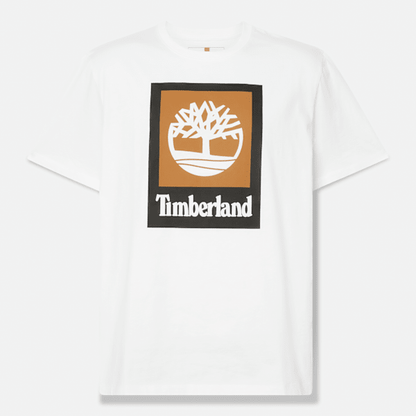 Timberland Square Stack Logo Short-Sleeve T-Shirt White