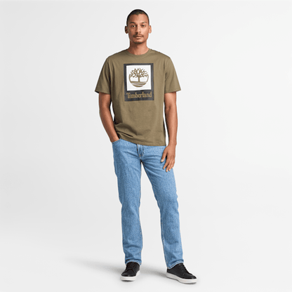Timberland Square Stack Logo Short-Sleeve T-Shirt Leaf Green