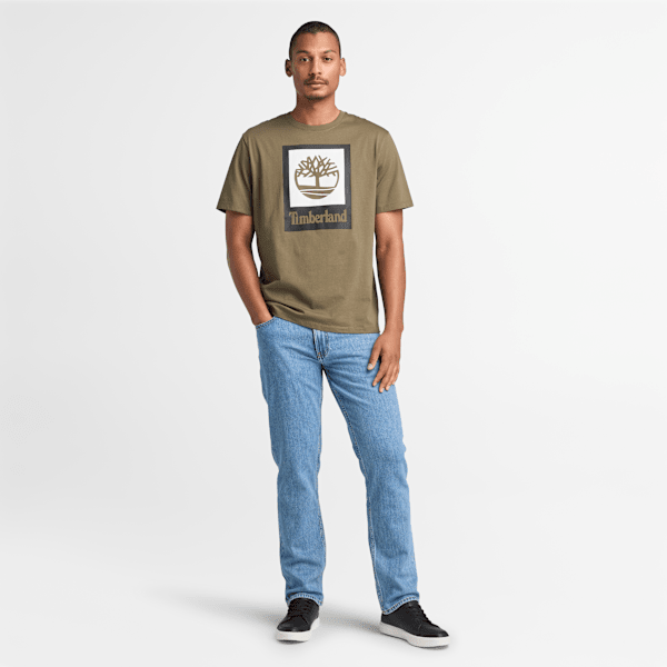 Timberland Square Stack Logo Short-Sleeve T-Shirt Leaf Green