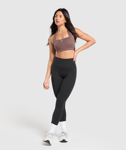 Women's Gymshark Square Neck Sports Bra Soft Brown