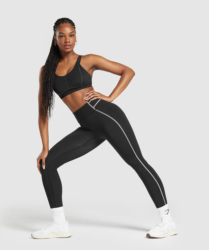 Women's Gymshark Stitch Feature Leggings Black