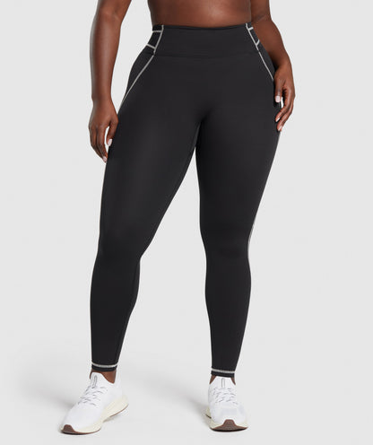 Women's Gymshark Stitch Feature Leggings Black