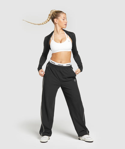 Women's Gymshark Stitch Feature Woven Pants Black