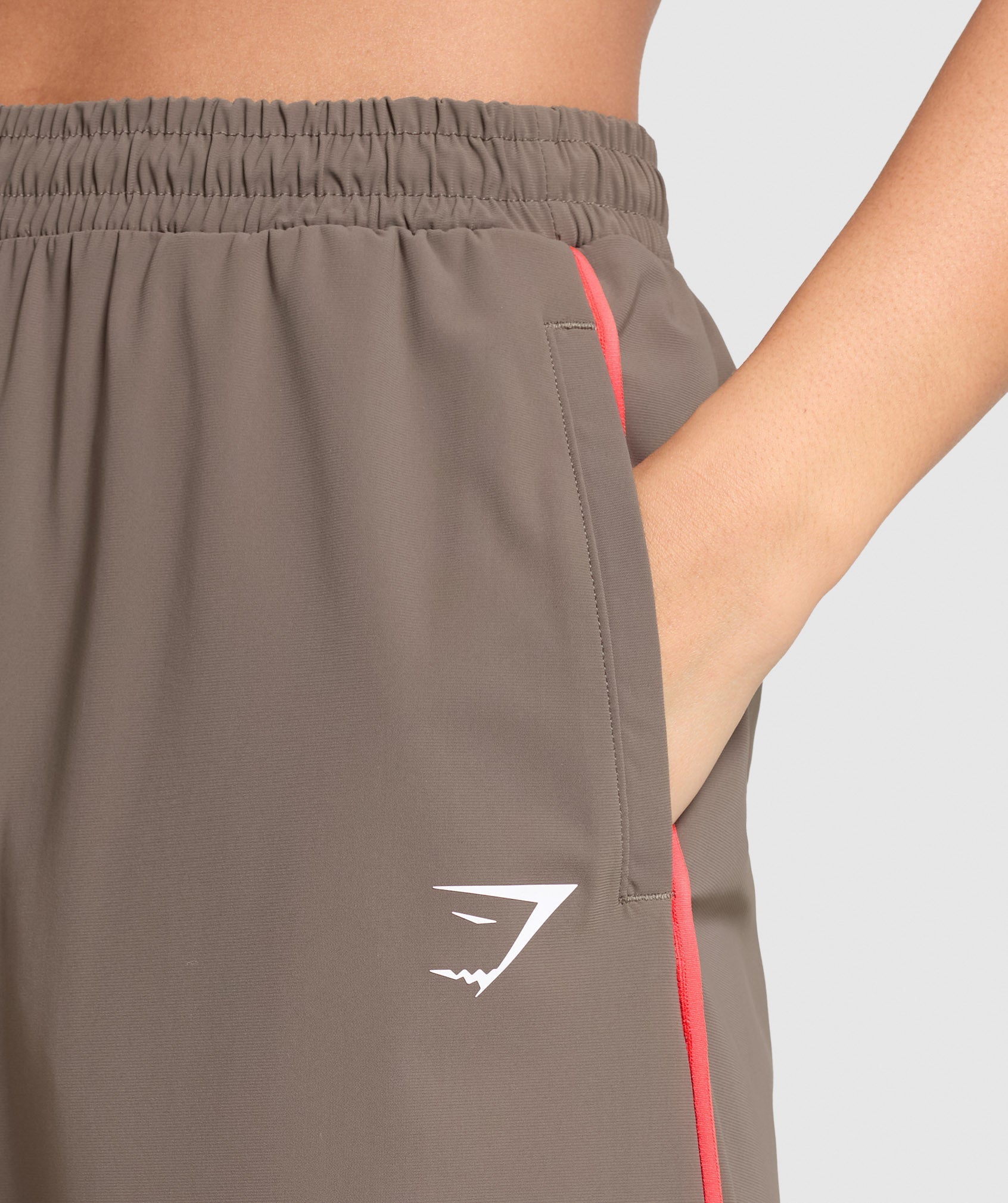 Women's Gymshark Stitch Feature Woven Pants Camo Brown