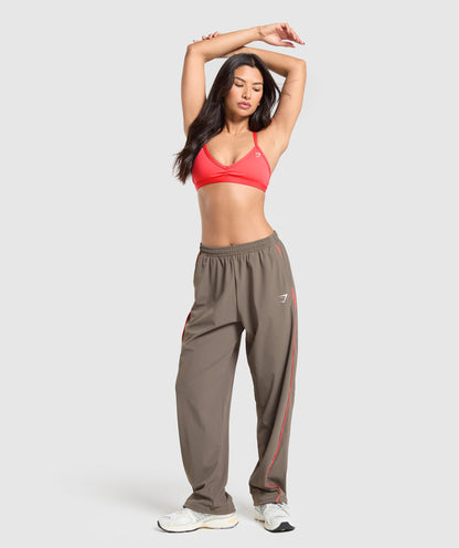 Women's Gymshark Stitch Feature Woven Pants Camo Brown