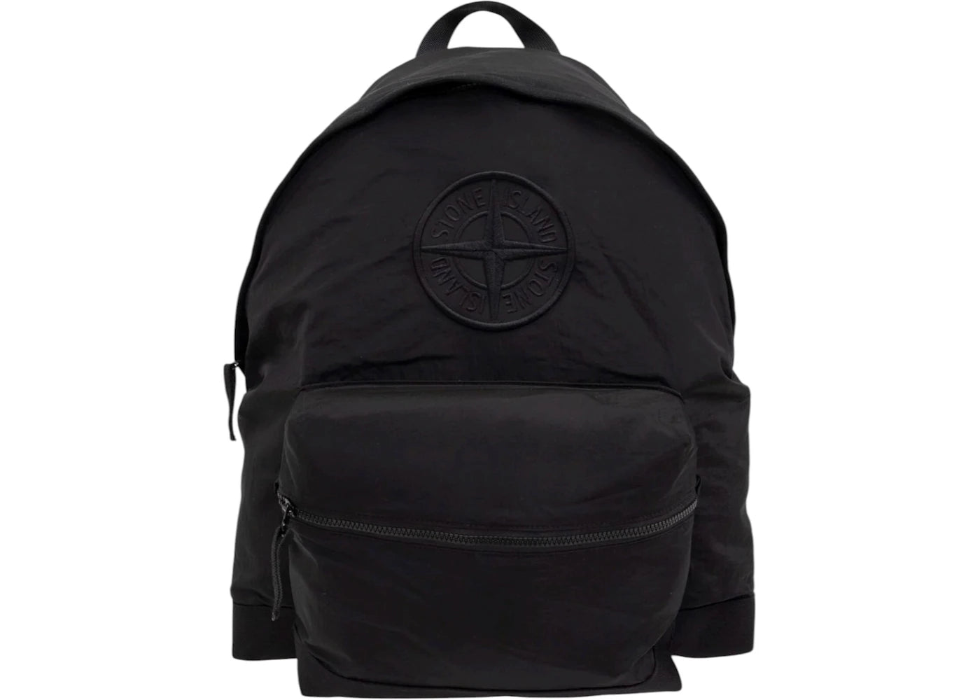 Stone Island Compass Embroidered Zipped Backpack Black