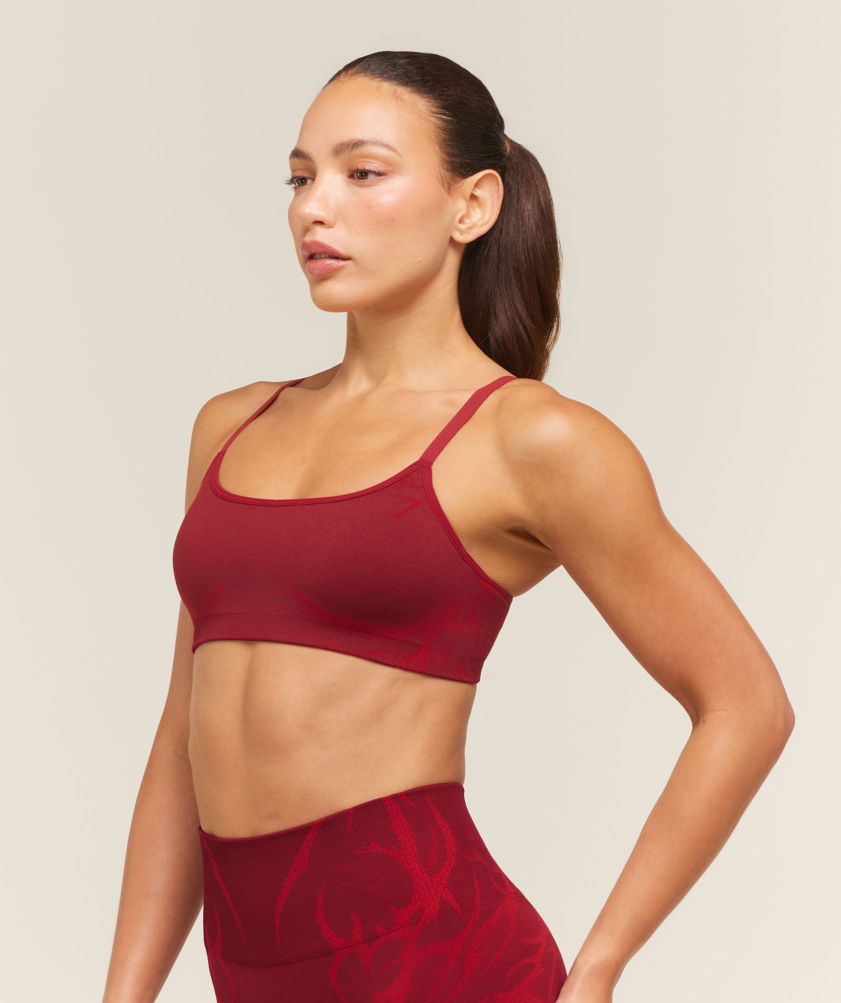 Women's Gymshark Storm Seamless Sports Bra Sets Red