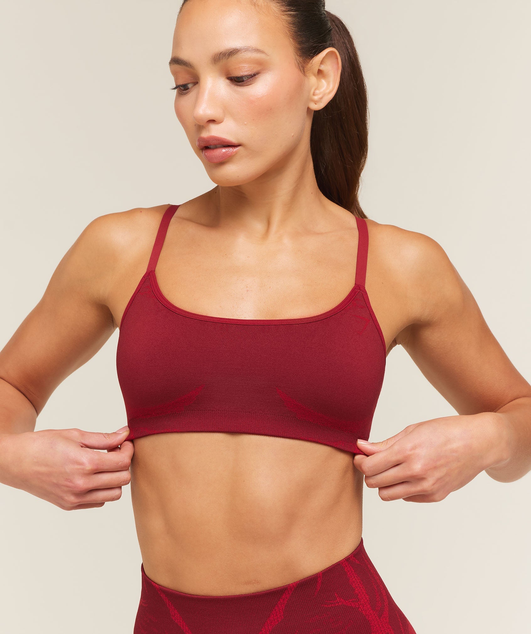 Women's Gymshark Storm Seamless Sports Bra Sets Red