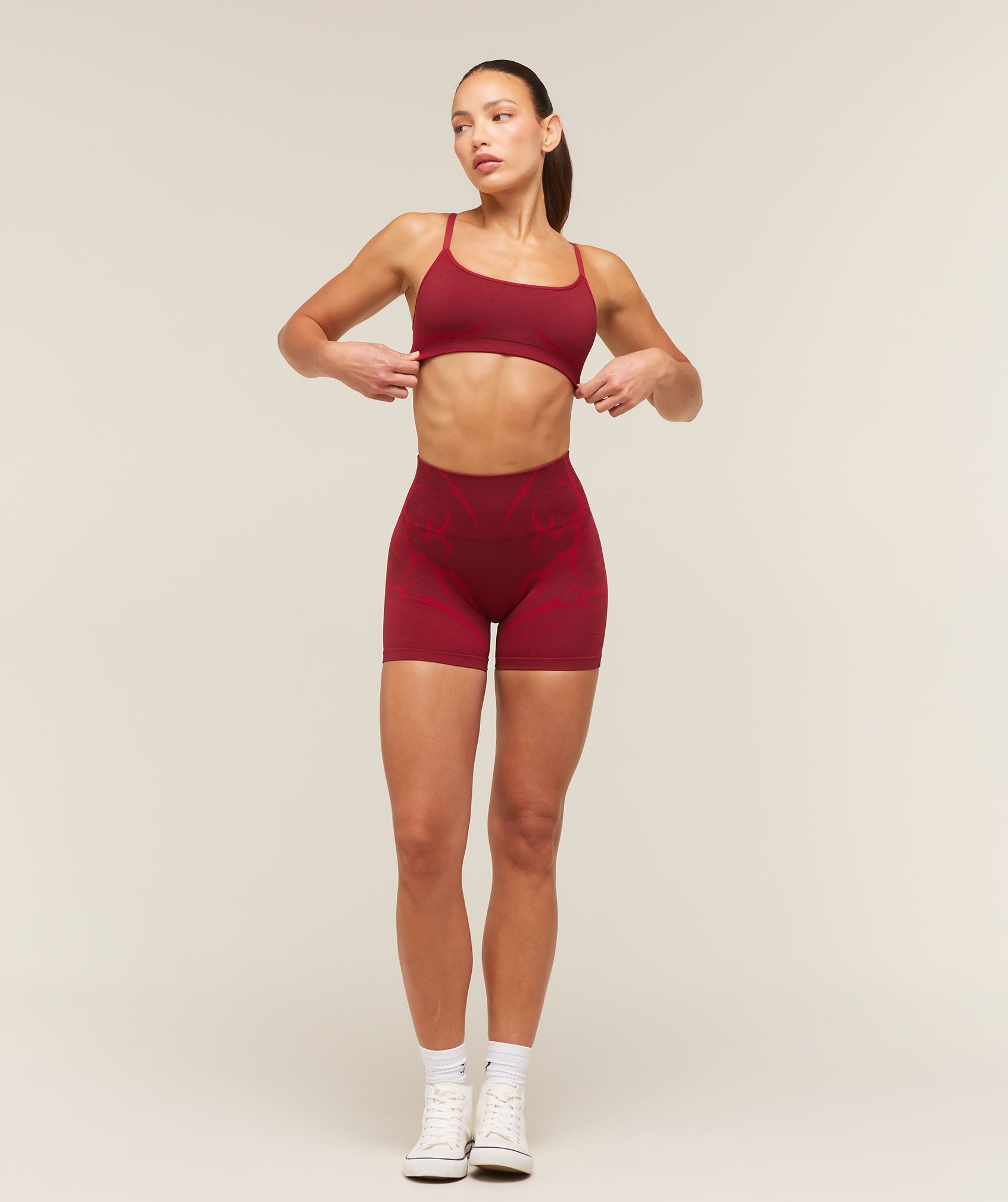 Women's Gymshark Storm Seamless Sports Bra Sets Red