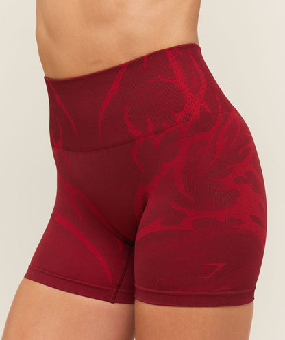 Women's Gymshark Storm Seamless Shorts Sets Red