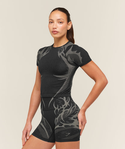 Women's Gymshark Storm Seamless Short Sleeve Top Black