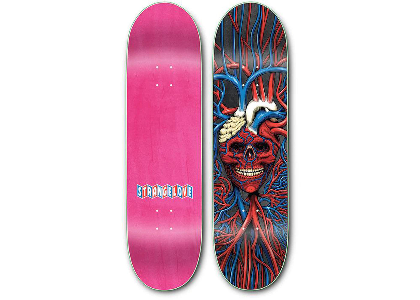 Strangelove Heart Skull 8.75 Skateboard Deck