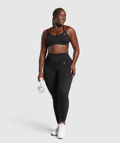 Women's Gymshark Strap Feature Sports Bra Black