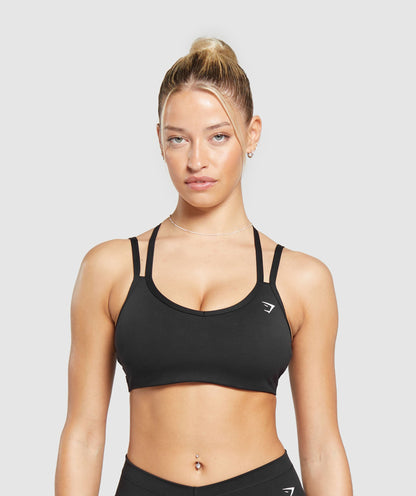 Women's Gymshark Strap Feature Sports Bra Black