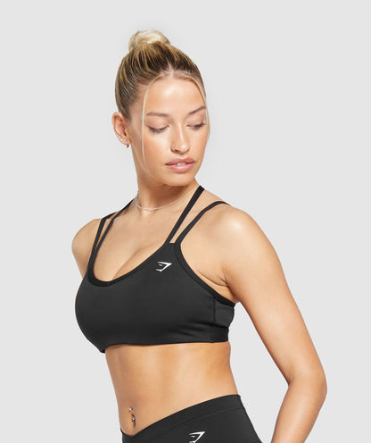Women's Gymshark Strap Feature Sports Bra Black
