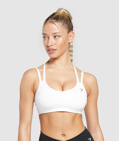 Women's Gymshark Strap Feature Sports Bra White