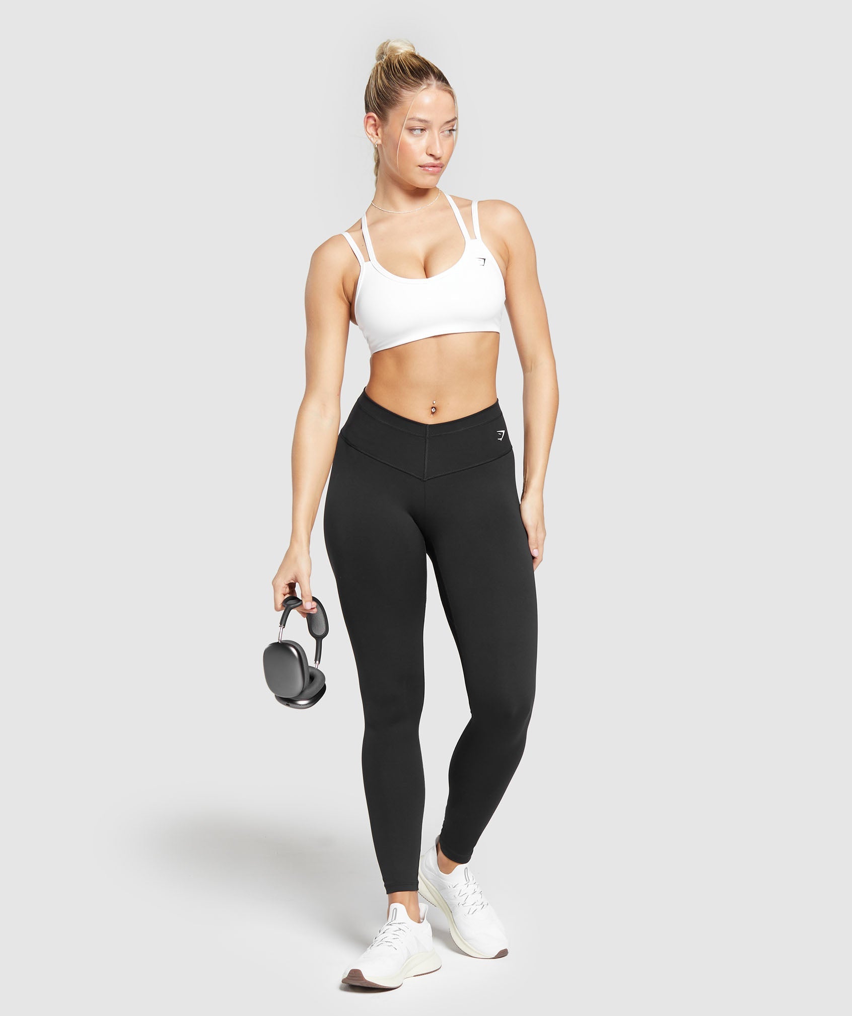 Women's Gymshark Strap Feature Sports Bra White