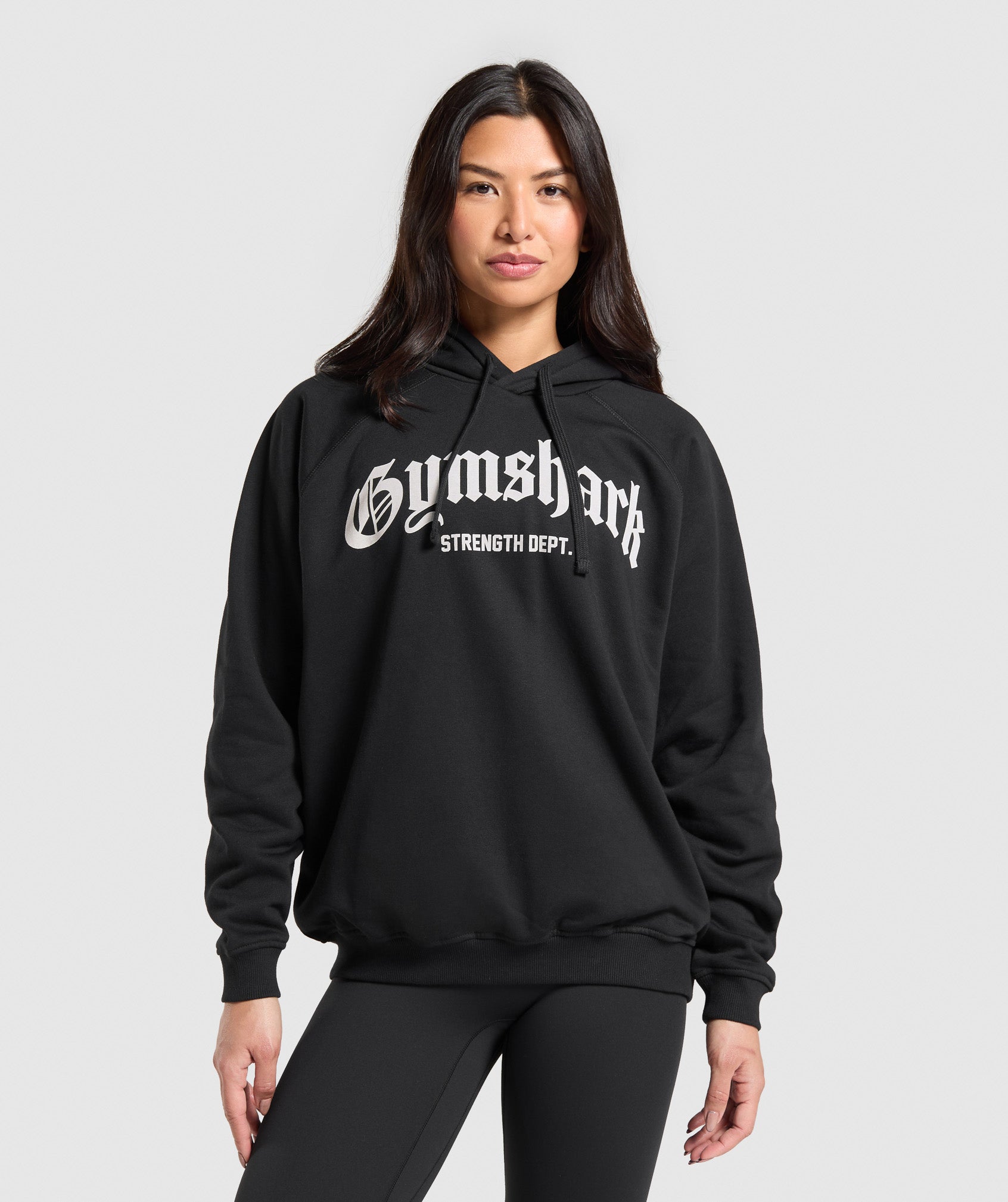 Women's Gymshark Strength Department Graphic Hoodie Black