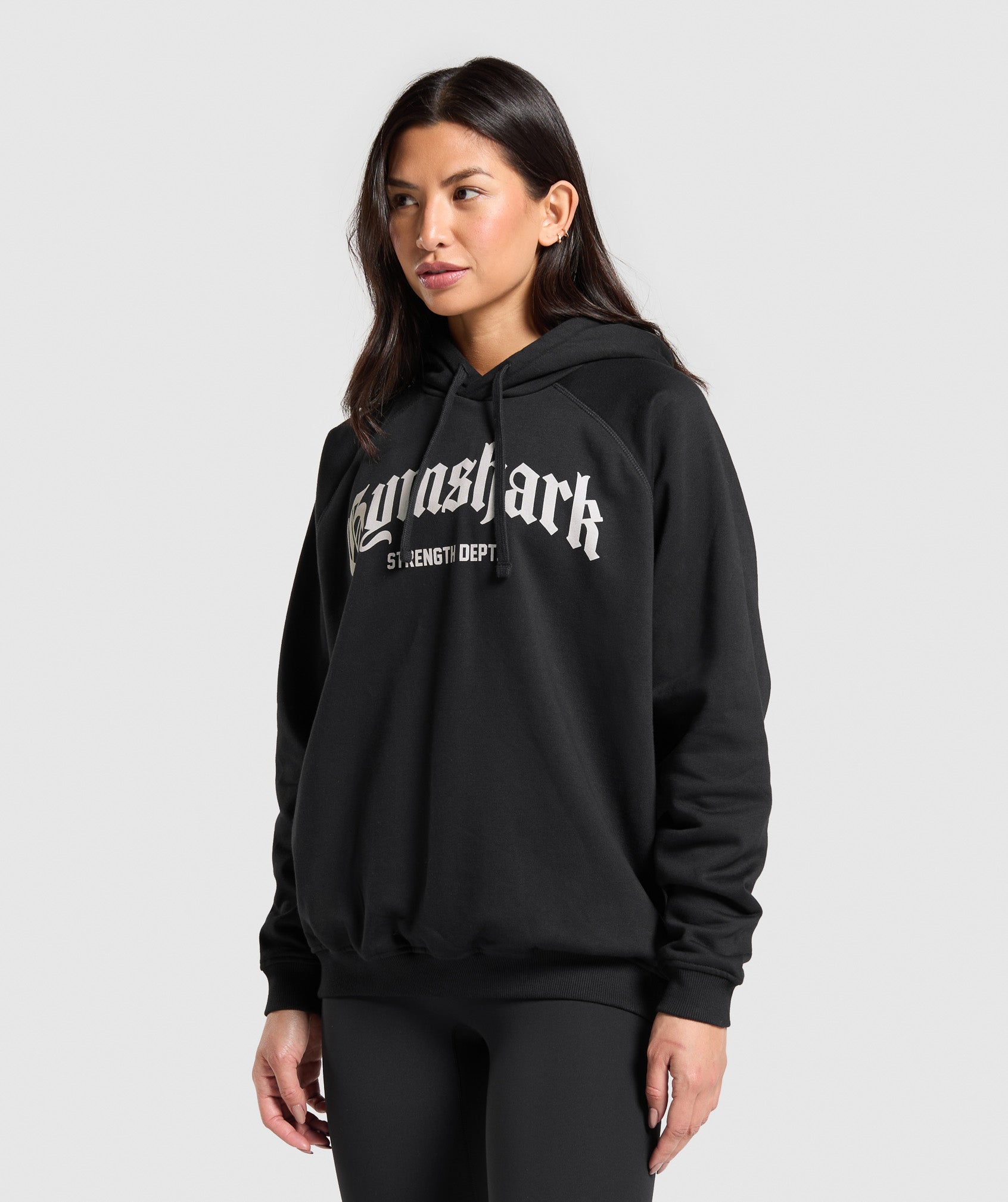 Women's Gymshark Strength Department Graphic Hoodie Black