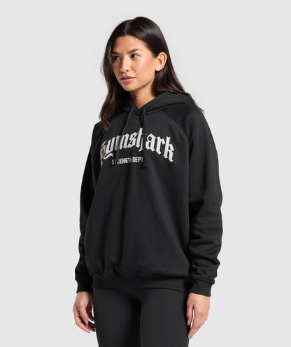 Women's Gymshark Strength Department Graphic Hoodie Black