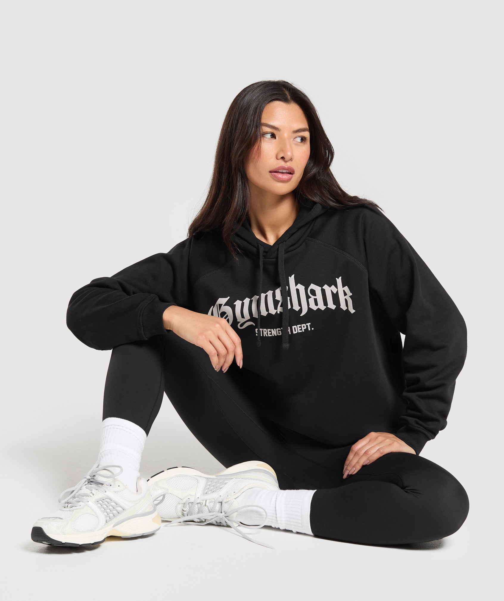 Women's Gymshark Strength Department Graphic Hoodie Black