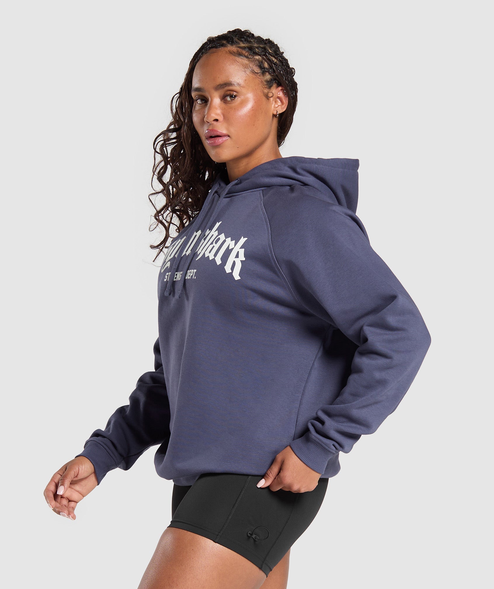 Women's Gymshark Strength Department Graphic Hoodie Weighted Purple