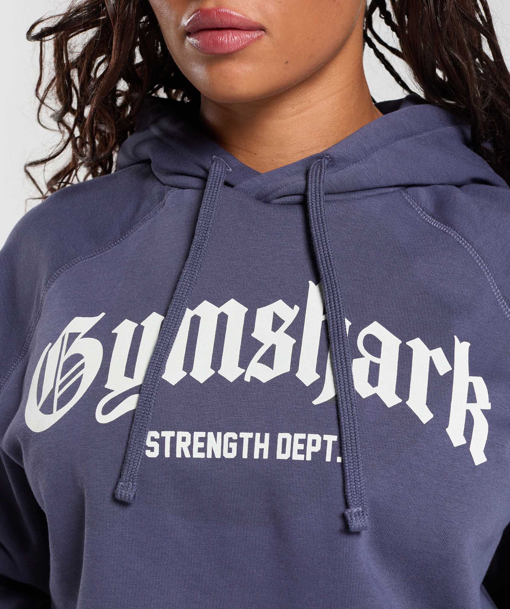Women's Gymshark Strength Department Graphic Hoodie Weighted Purple