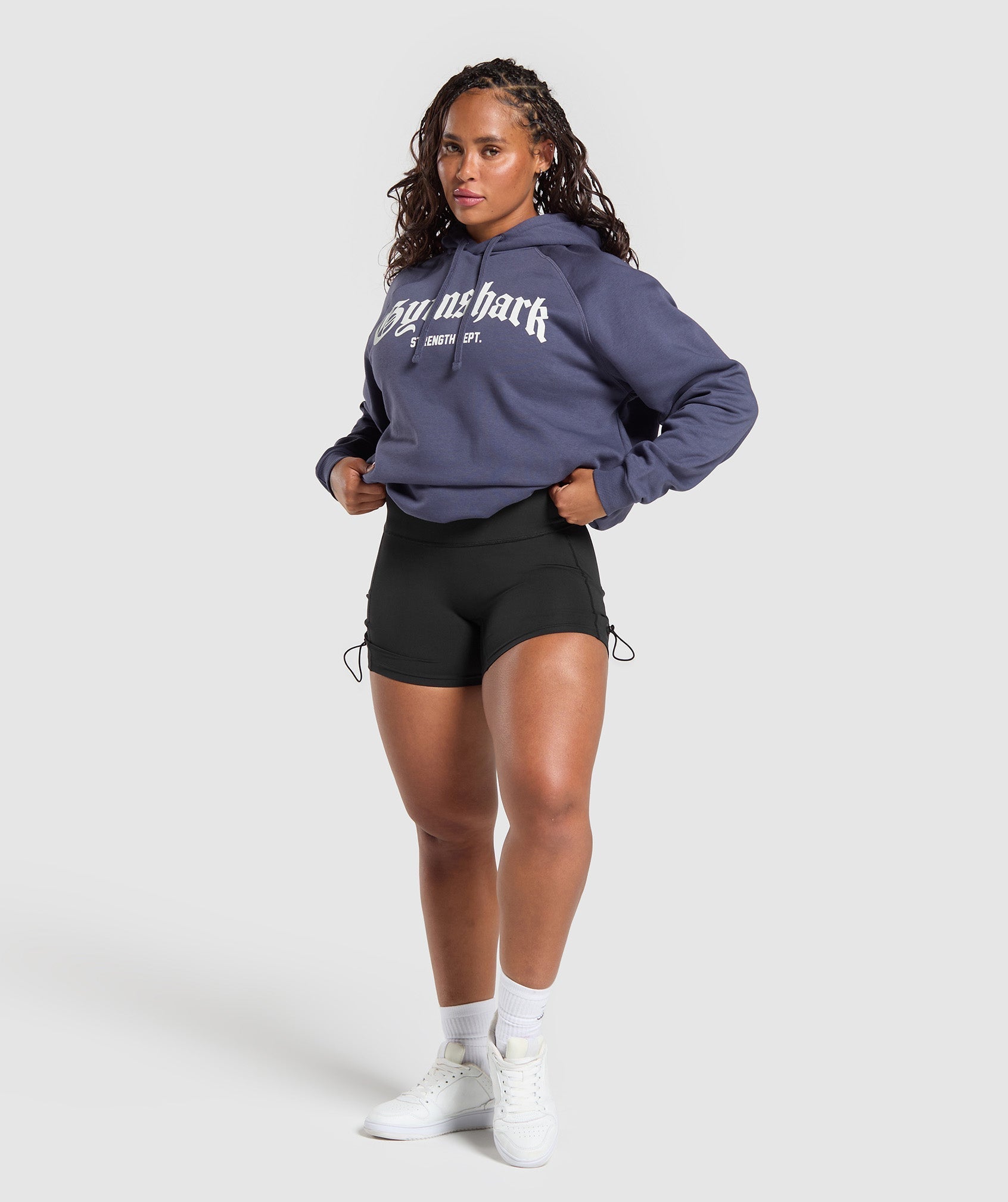 Women's Gymshark Strength Department Graphic Hoodie Weighted Purple