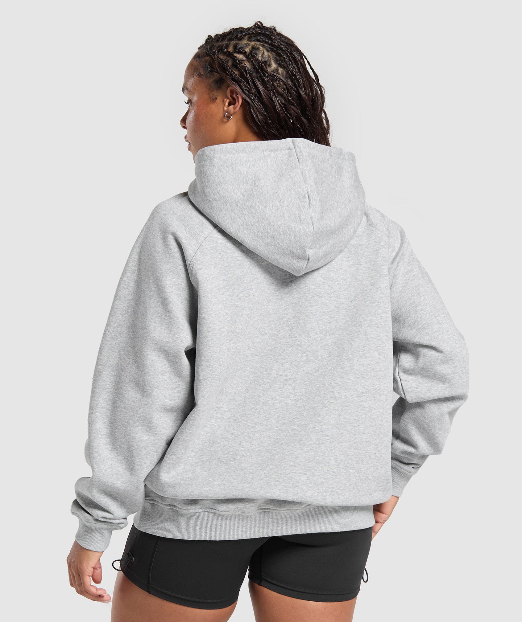 Women's Gymshark Strength Department Graphic Hoodie Light Grey Core Marl