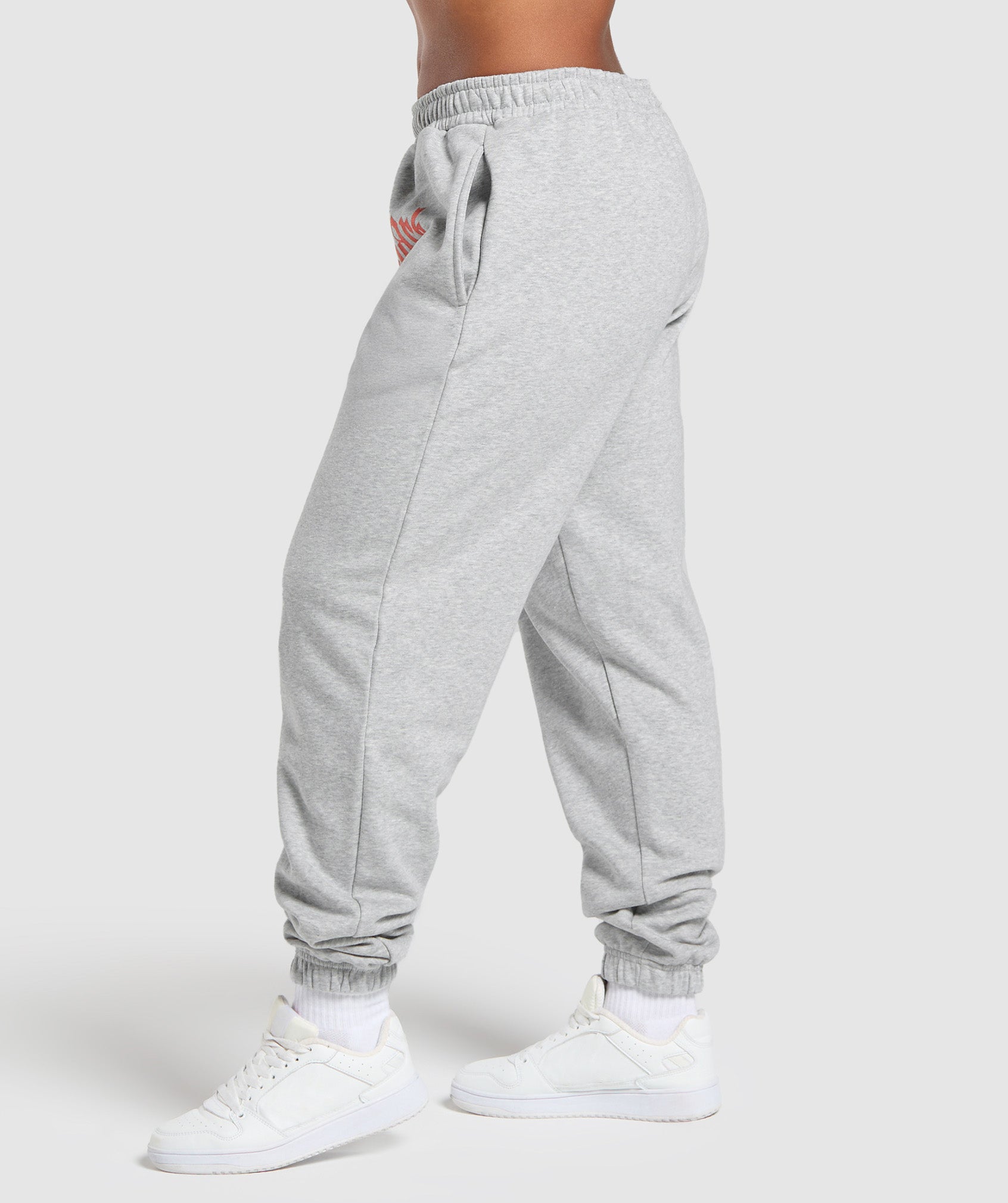 Women's Gymshark Strength Department Graphic Joggers Light Grey Core Marl