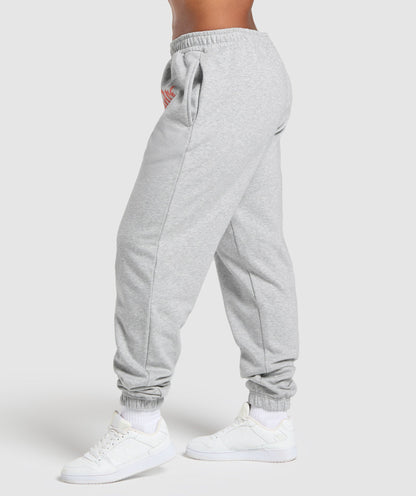 Women's Gymshark Strength Department Graphic Joggers Light Grey Core Marl