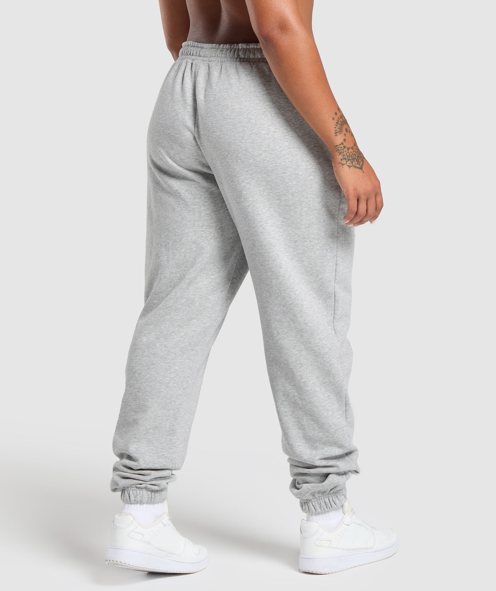 Women's Gymshark Strength Department Graphic Joggers Light Grey Core Marl