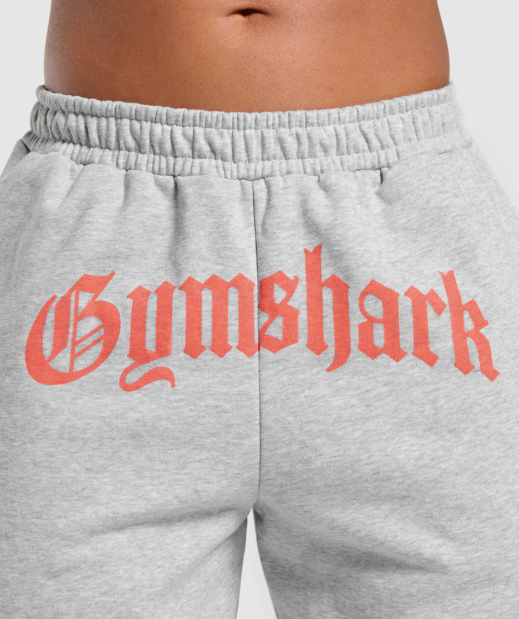 Women's Gymshark Strength Department Graphic Joggers Light Grey Core Marl