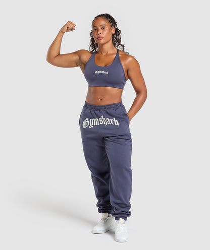 Women's Gymshark Strength Department Graphic Sports Bra Weighted Purple