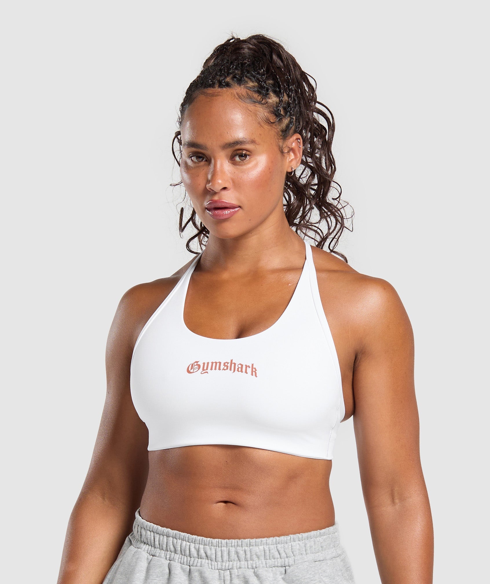 Women's Gymshark Strength Department Graphic Sports Bra White