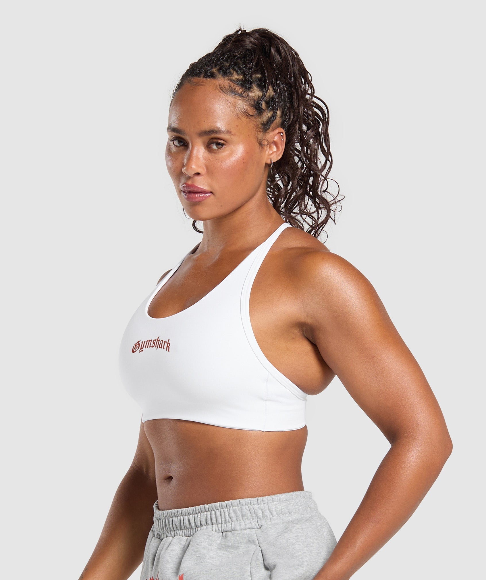 Women's Gymshark Strength Department Graphic Sports Bra White