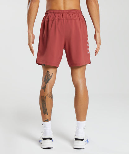 Gymshark Strike Shorts Rust Red
