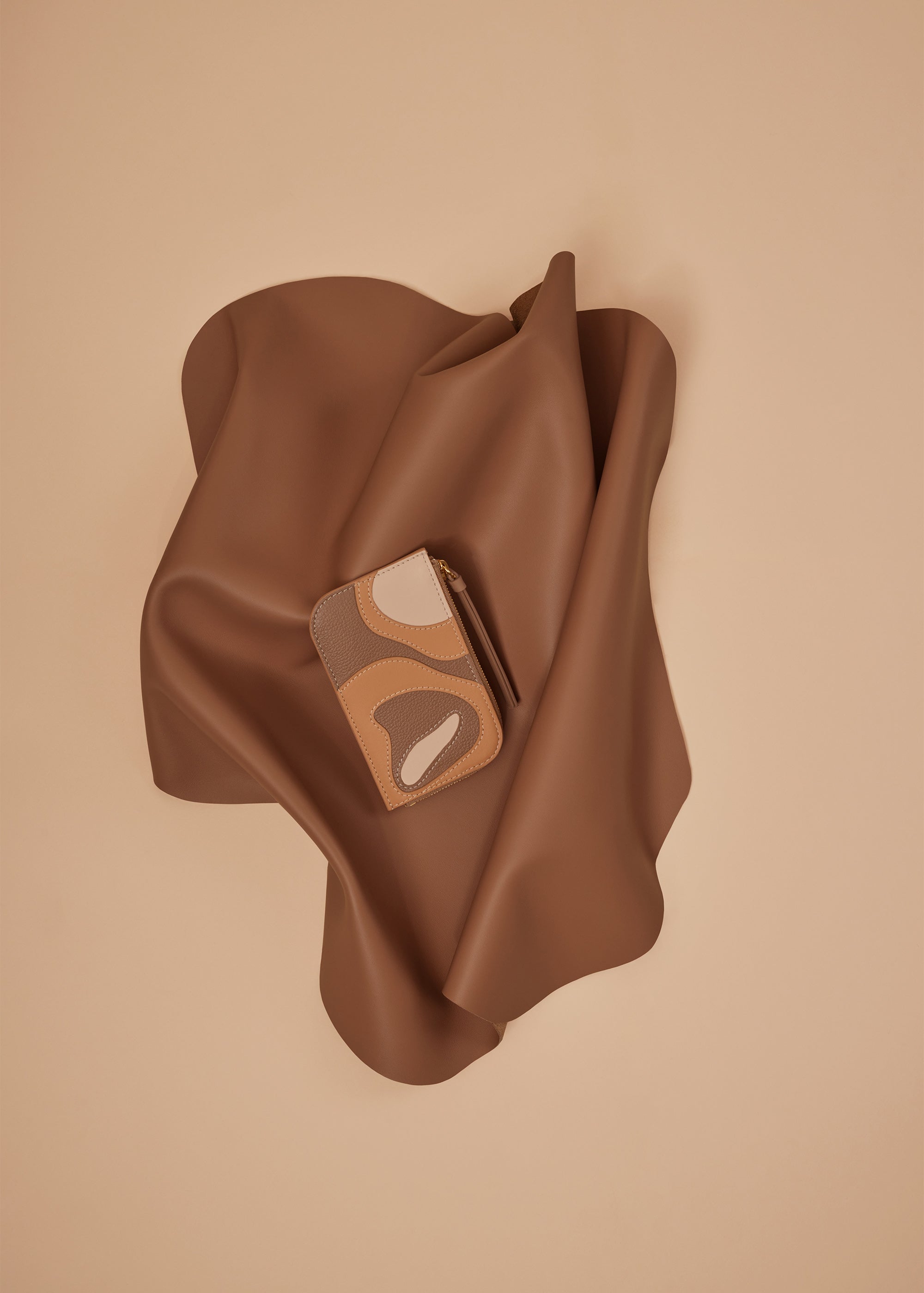 Polene Atla Card Holder Trio Camel