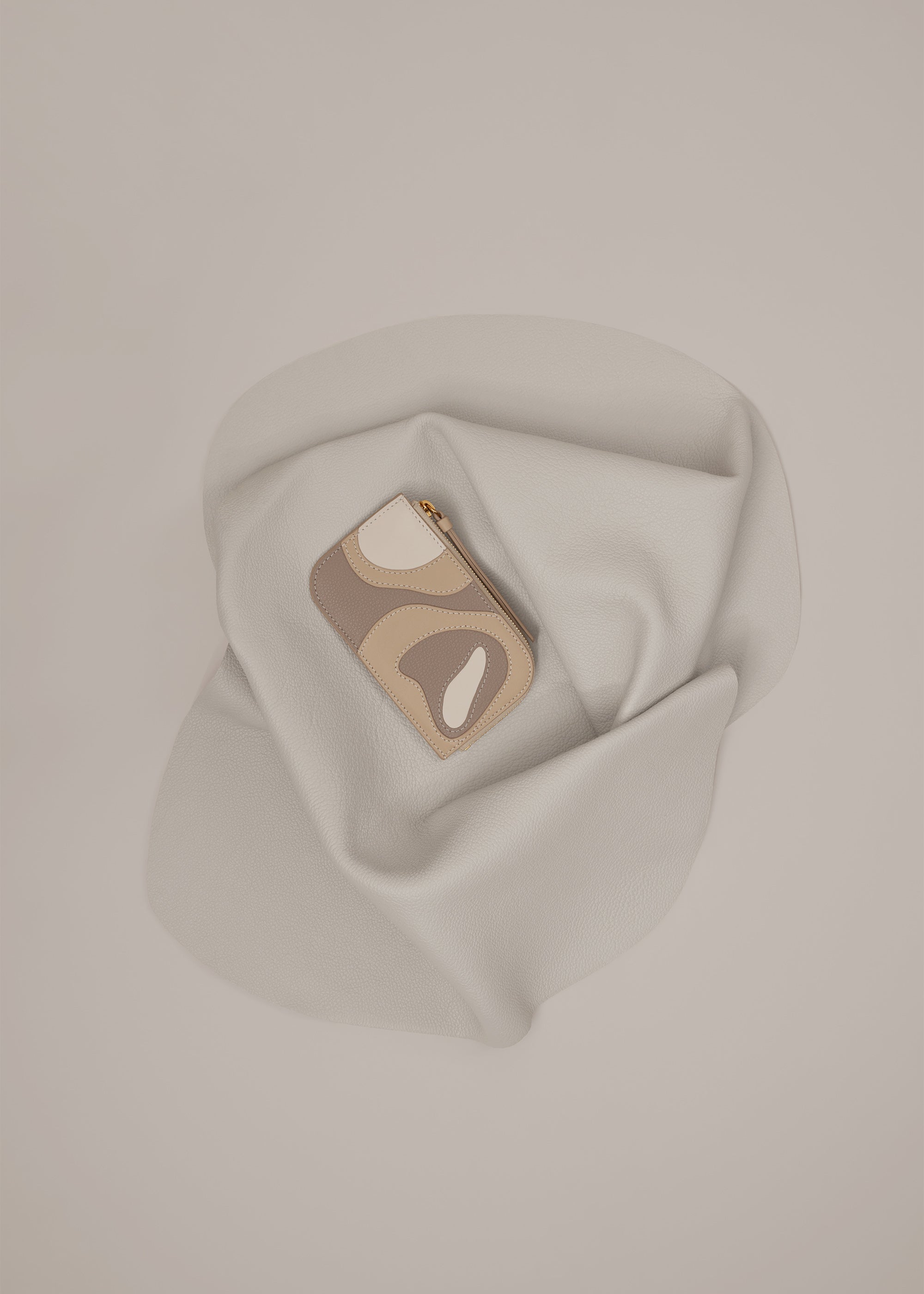 Polene Atla Card Holder Trio Taupe