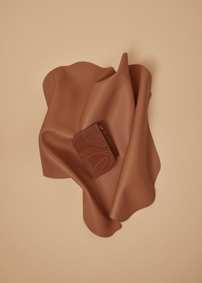Polene Atla Card Holder Duo Cognac