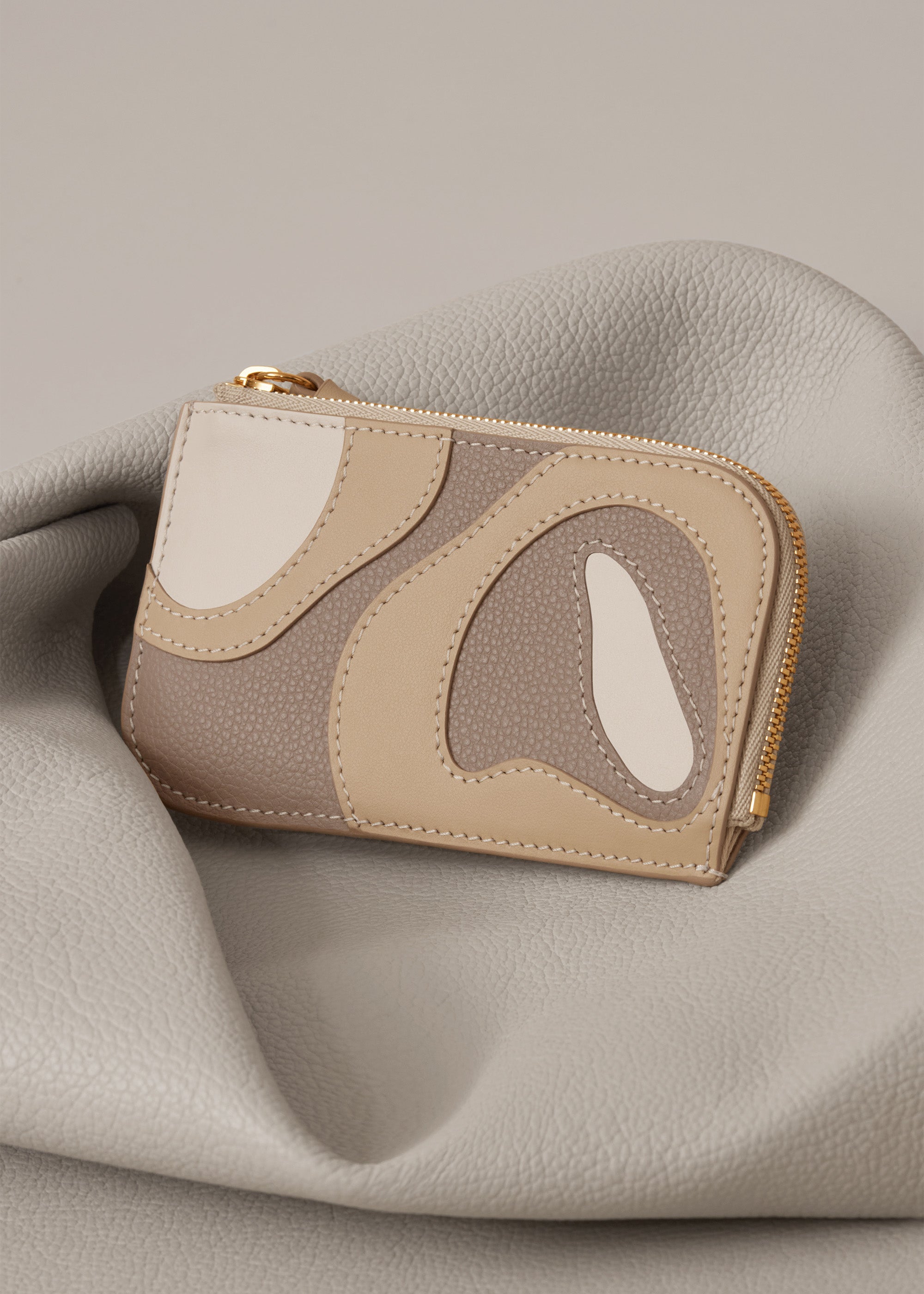 Polene Atla Card Holder Trio Taupe