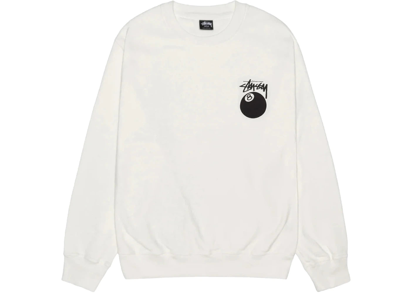 stussy 8 ball pigment dyed crew natural