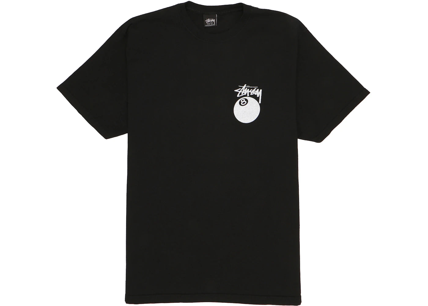 stussy 8 ball pigment dyed tee black