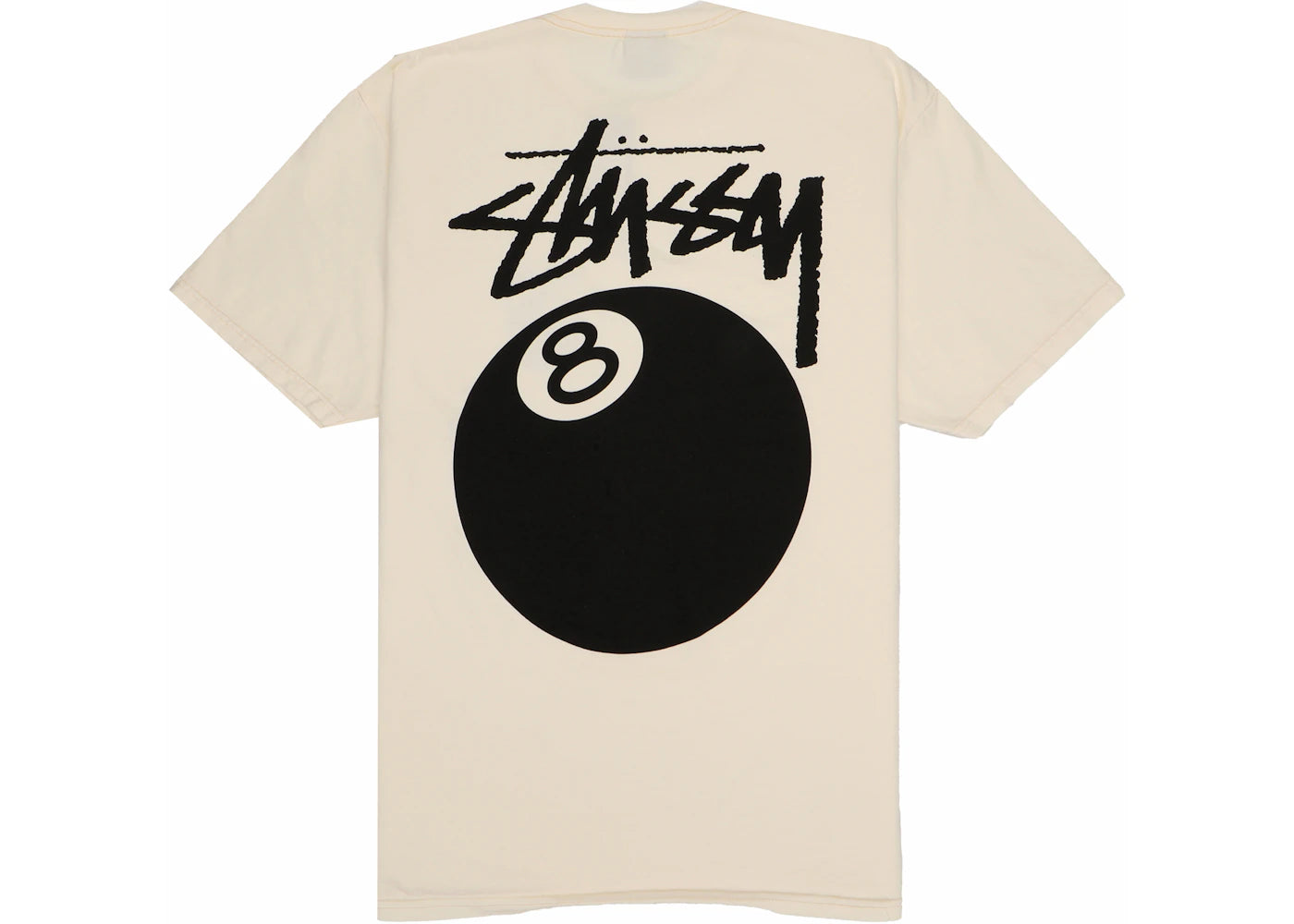 stussy 8 ball pigment dyed tee natural