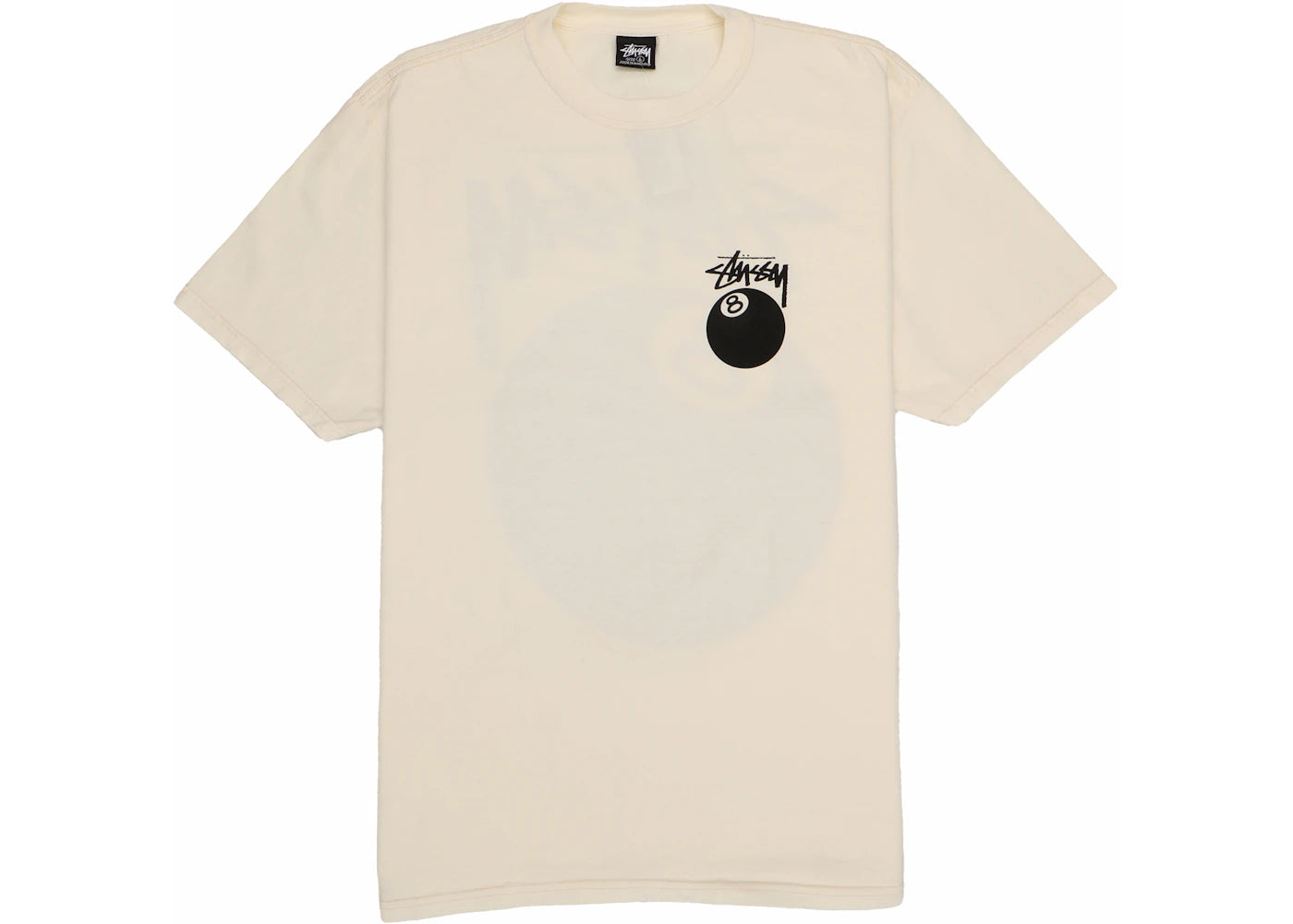 stussy 8 ball pigment dyed tee natural