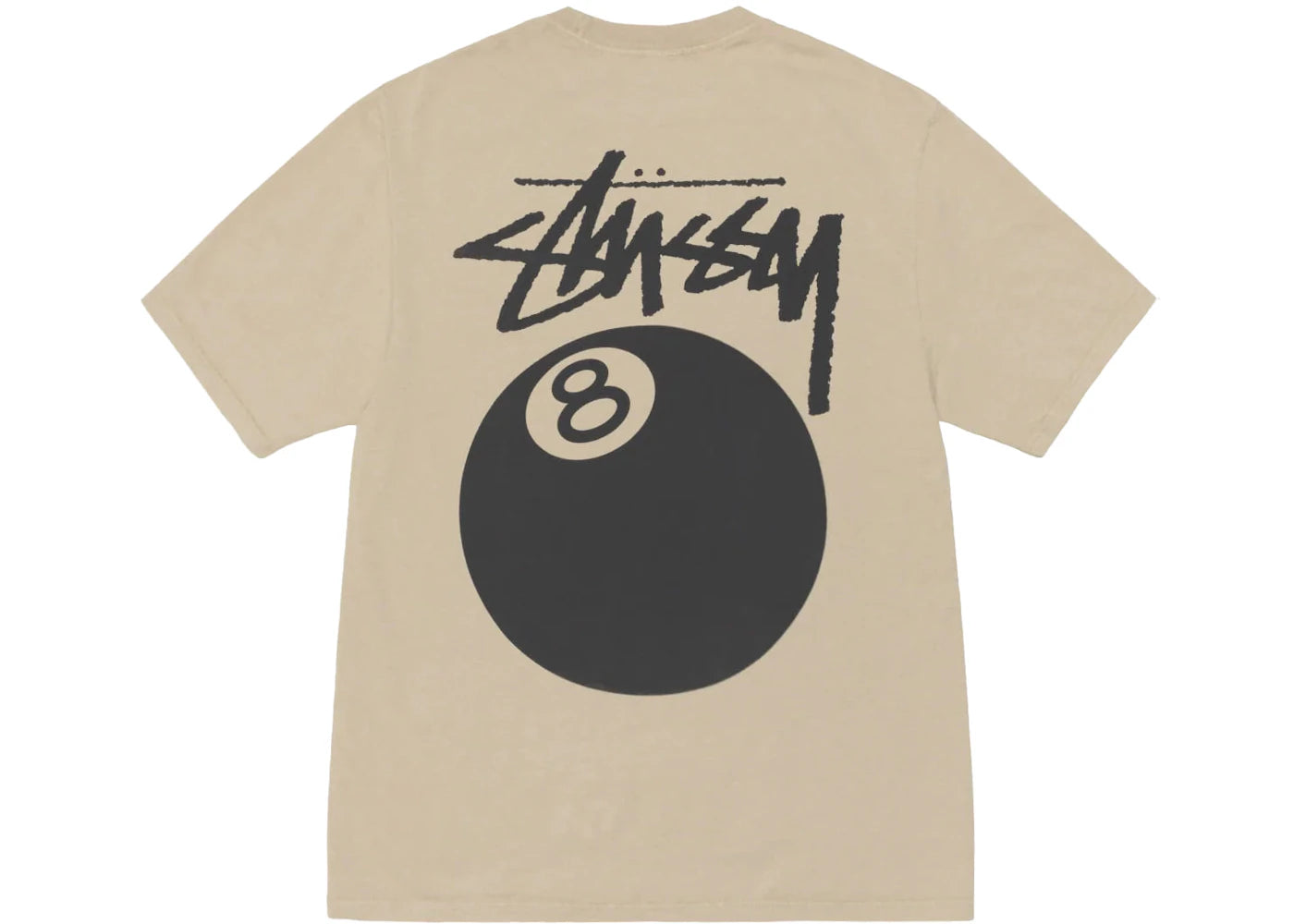stussy 8 ball tee pigment dyed t-shirt khaki